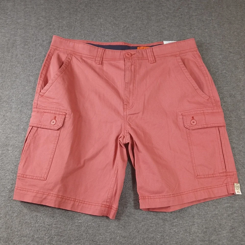 St John's Bay Cargo Shorts Mens 40 Pink Garnet‎ Rose Power Stretch New 516-6031